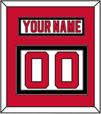 New Jersey Nameplate & Number (Back) - Road White - Double Mat 2