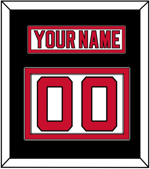 New Jersey Nameplate & Number (Back) - Road White - Double Mat 3