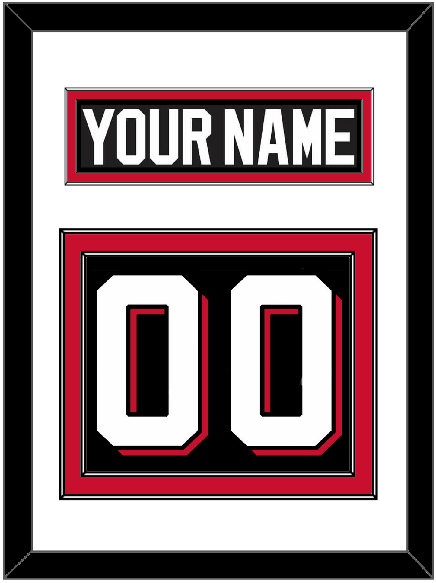 New Jersey Nameplate & Number (Back) - Alternate Black - Signature Tier 1
