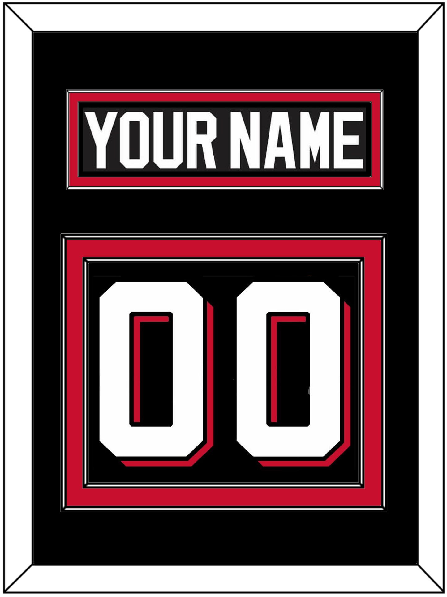 New Jersey Nameplate & Number (Back) - Alternate Black - Signature Tier 2