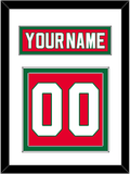 New Jersey Nameplate & Number (Back) - Road Red (1982-1992) - Double Mat 1
