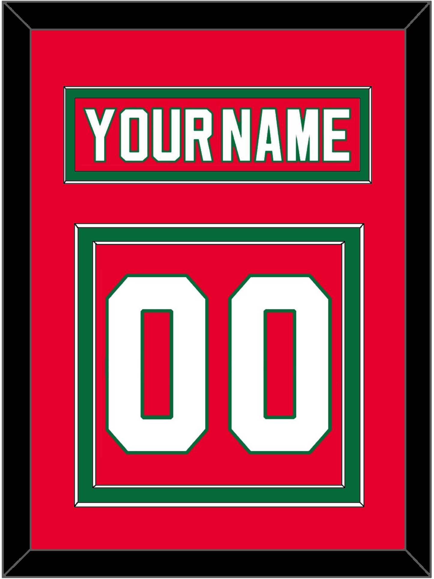 New Jersey Nameplate & Number (Back) - Road Red (1982-1992) - Signature Tier 2