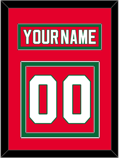 New Jersey Nameplate & Number (Back) - Road Red (1982-1992) - Signature Tier 2