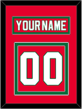 New Jersey Nameplate & Number (Back) - Road Red (1982-1992) - Double Mat 2