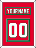 New Jersey Nameplate & Number (Back) - Road Red (1982-1992) - Double Mat 2