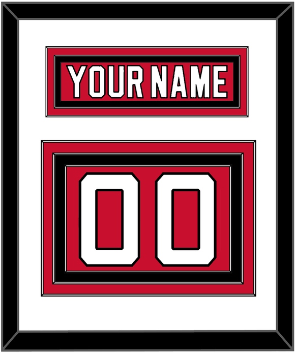 New Jersey Nameplate & Number (Back) - Road Red (1992-2007) - Triple Mat 1