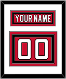 New Jersey Nameplate & Number (Back) - Home Red (2007-2017) - Triple Mat 1