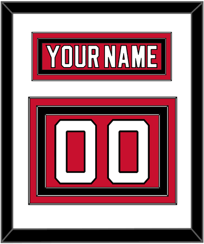 New Jersey Nameplate & Number (Back) - Home Red - Premier Tier 1