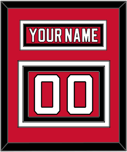 New Jersey Nameplate & Number (Back) - Home Red - Premier Tier 2