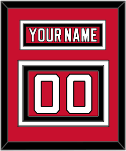 New Jersey Nameplate & Number (Back) - Home Red - Triple Mat 2