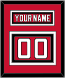 New Jersey Nameplate & Number (Back) - Home Red - Triple Mat 2