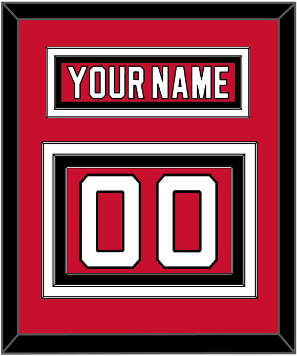 New Jersey Nameplate & Number (Back) - Road Red (1992-2007) - Triple Mat 2