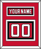 New Jersey Nameplate & Number (Back) - Home Red - Triple Mat 2