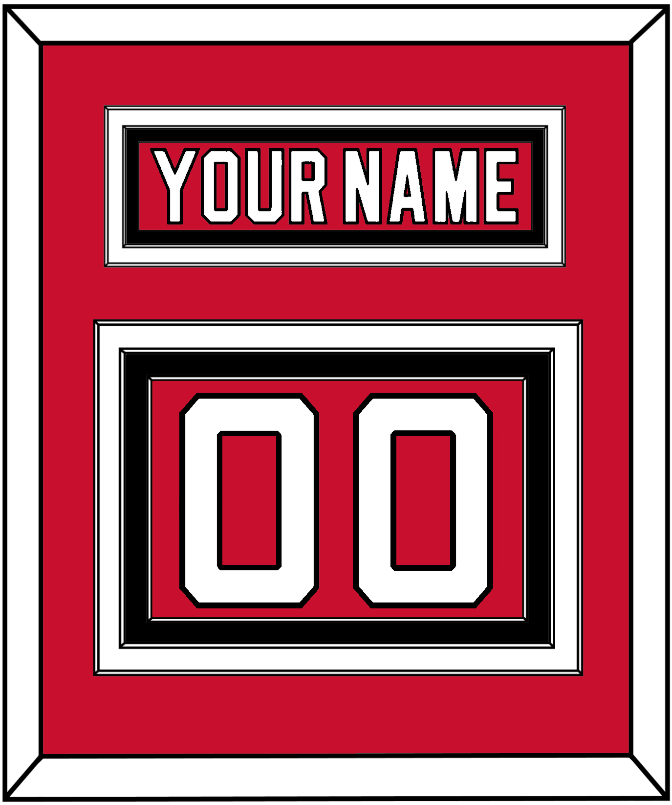 New Jersey Nameplate & Number (Back) - Home Red (2007-2017) - Premier Tier 2