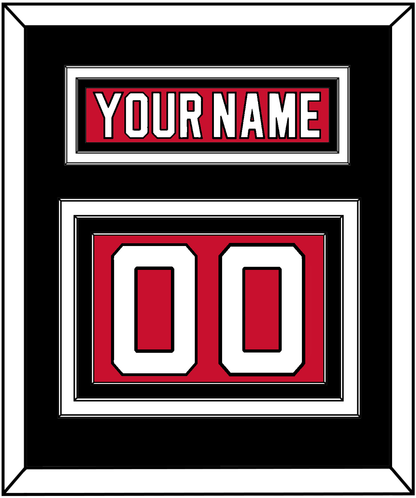 New Jersey Nameplate & Number (Back) - Home Red - Premier Tier 3