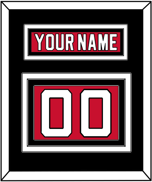 New Jersey Nameplate & Number (Back) - Road Red (1992-2007) - Premier Tier 3