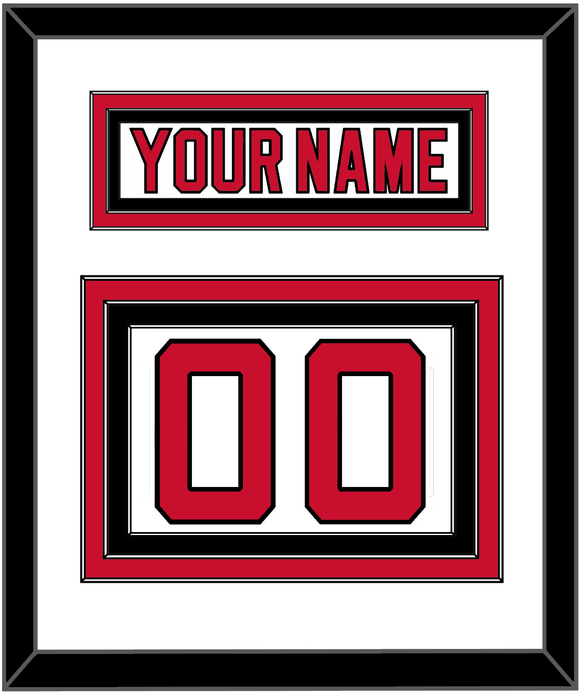 New Jersey Nameplate & Number (Back) - Road White - Triple Mat 1