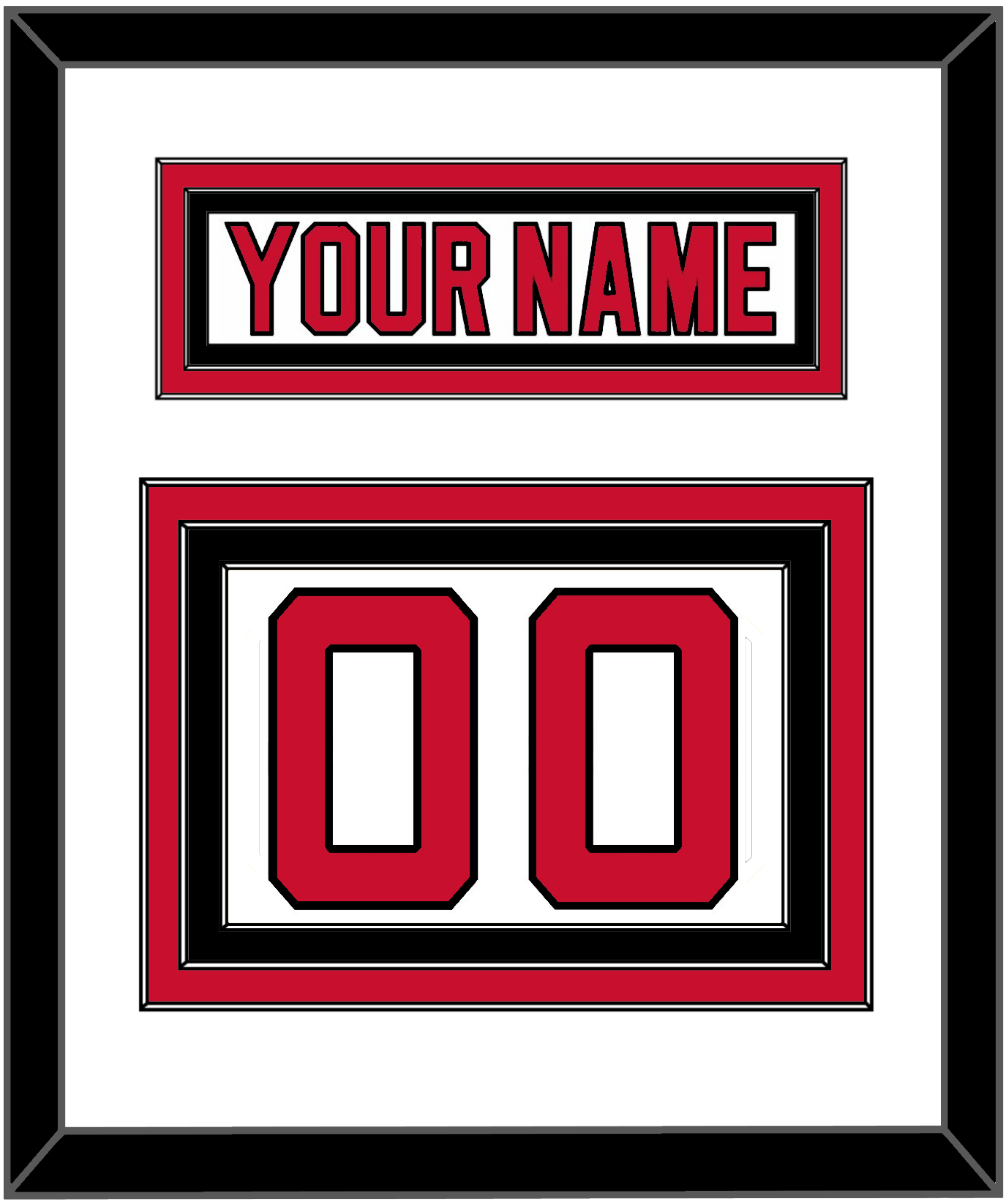 New Jersey Nameplate & Number (Back) - Road White (2007-2017) - Premier Tier 1
