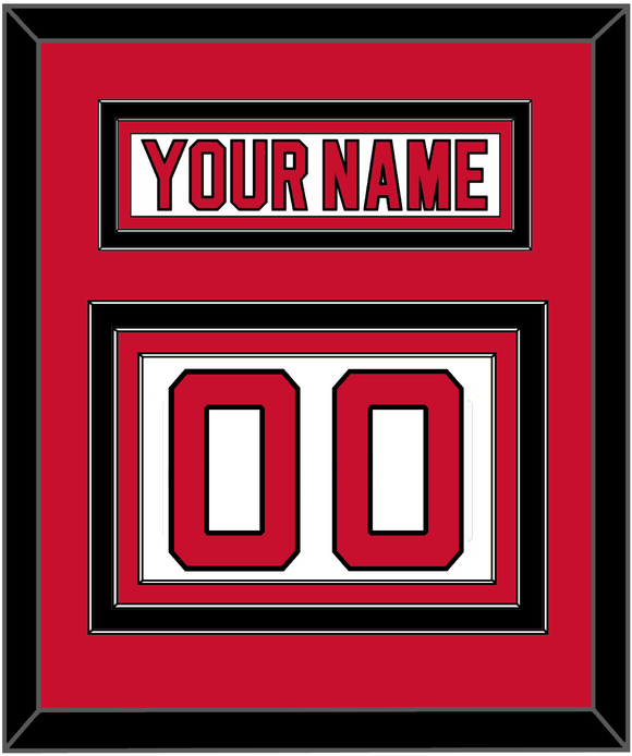 New Jersey Nameplate & Number (Back) - Road White - Triple Mat 2