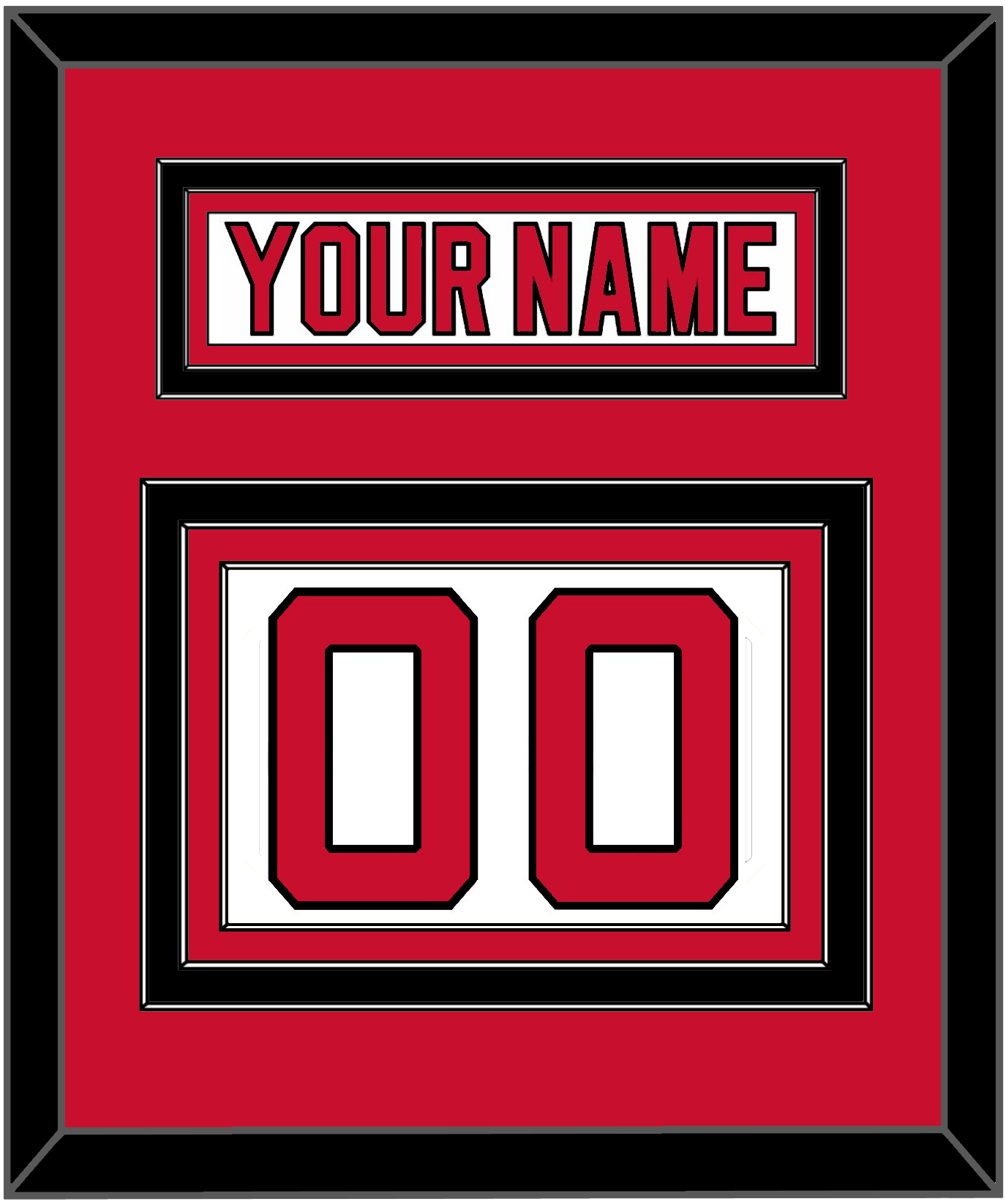 New Jersey Nameplate & Number (Back) - Road White (2007-2017) - Premier Tier 2