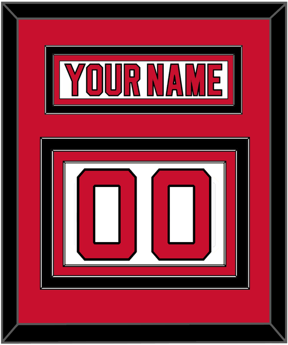 New Jersey Nameplate & Number (Back) - Home White (1992-2007) - Triple Mat 2