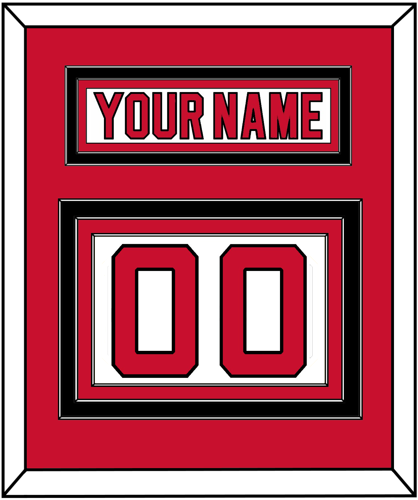 New Jersey Nameplate & Number (Back) - Road White (2007-2017) - Premier Tier 2