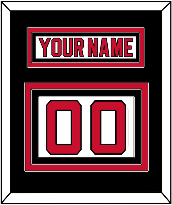 New Jersey Nameplate & Number (Back) - Home White (1992-2007) - Triple Mat 3