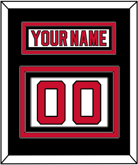 New Jersey Nameplate & Number (Back) - Road White - Triple Mat 3
