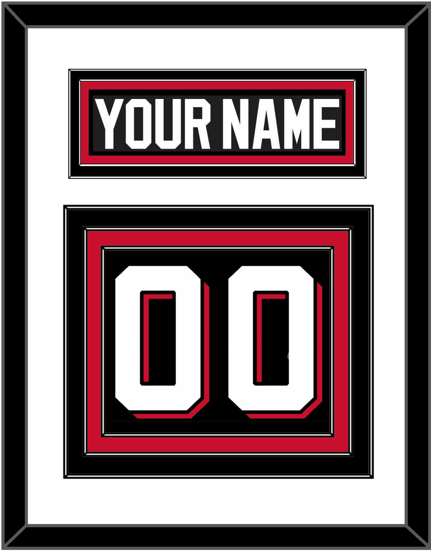 New Jersey Nameplate & Number (Back) - Alternate Black - Premier Tier 1