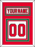 New Jersey Nameplate & Number (Back) - Home White (1982-1992) - Triple Mat 2