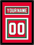 New Jersey Nameplate & Number (Back) - Road Red (1982-1992) - Triple Mat 2