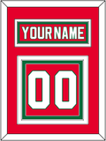 New Jersey Nameplate & Number (Back) - Road Red (1982-1992) - Triple Mat 2
