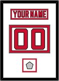 New Jersey Nameplate & Number (Back) With Stanley Cup Finals Patch - Home White (1992-2007) - Double Mat 1