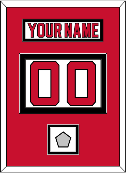 New Jersey Nameplate & Number (Back) With Stanley Cup Champions Patch - Home White (1992-2007) - Signature Tier 2