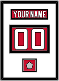 New Jersey Nameplate & Number (Back) With Stanley Cup Finals Patch - Road Red (1992-2007) - Double Mat 1