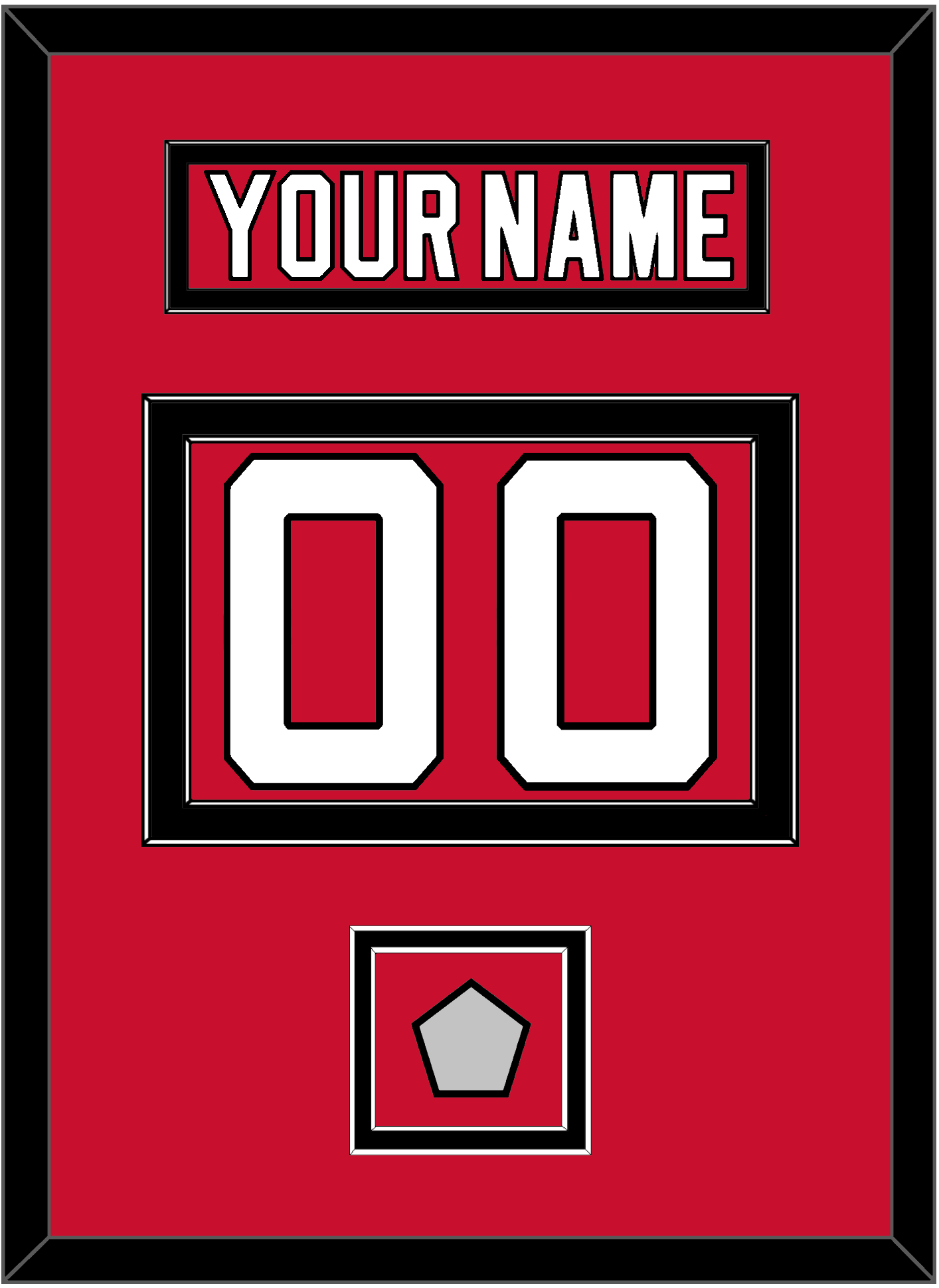 New Jersey Nameplate & Number (Back) With Stanley Cup Champions Patch - Road Red (1992-2007) - Signature Tier 2