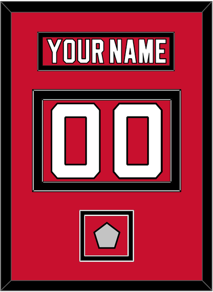 New Jersey Nameplate & Number (Back) With Stanley Cup Champions Patch - Road Red (1992-2007) - Signature Tier 2