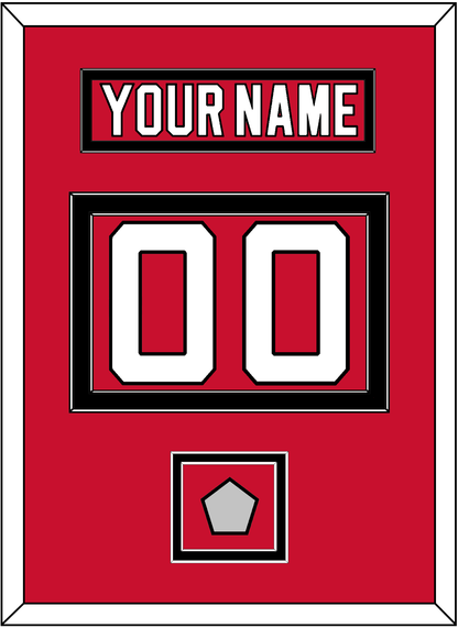 New Jersey Nameplate & Number (Back) With Stanley Cup Champions Patch - Road Red (1992-2007) - Signature Tier 2