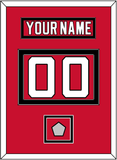 New Jersey Nameplate & Number (Back) With Stanley Cup Finals Patch - Road Red (1992-2007) - Double Mat 2