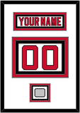 New Jersey Nameplate & Number (Back) With Stanley Cup Champions Patch - Home White (1992-2007) - Triple Mat 1