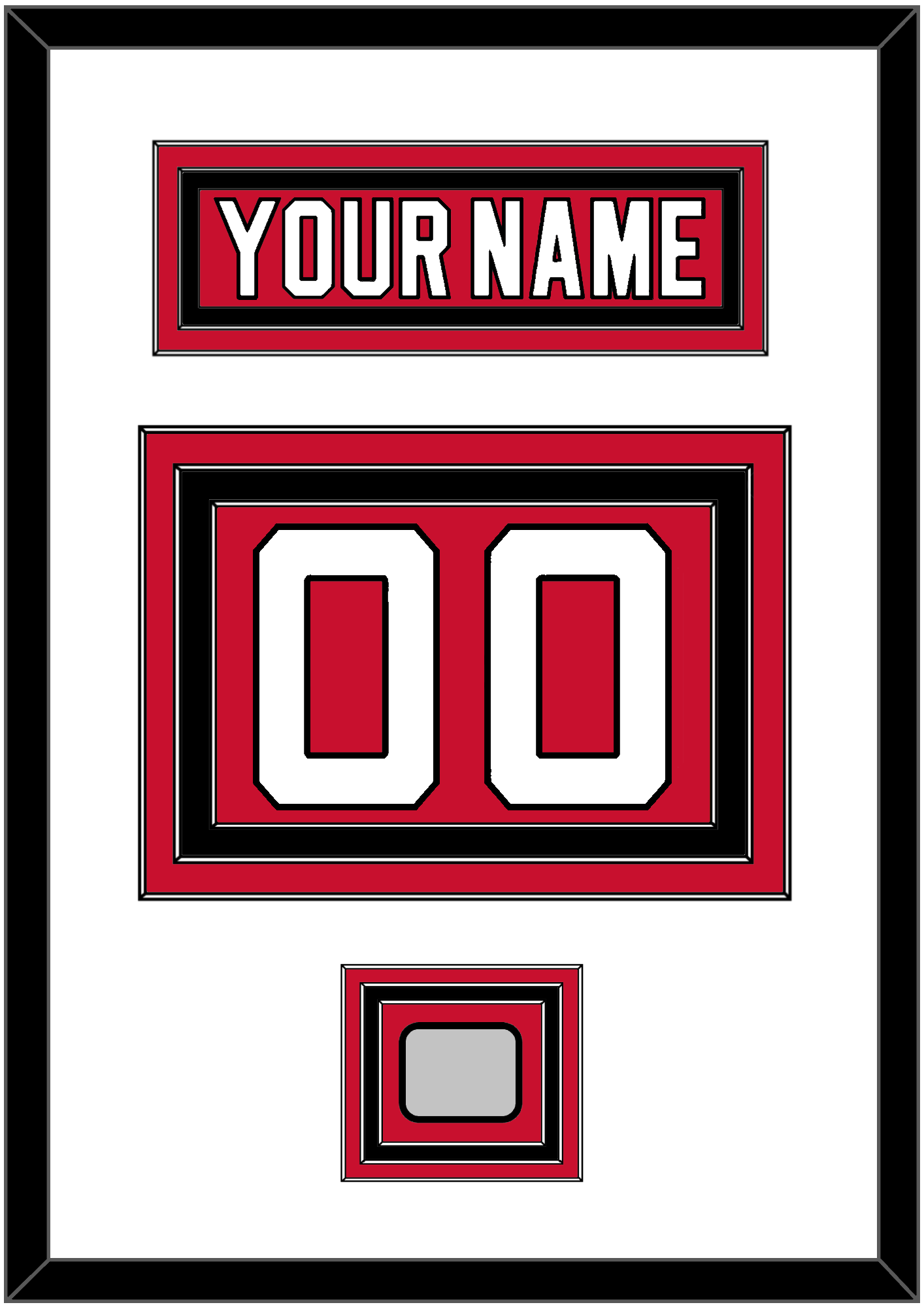 New Jersey Nameplate & Number (Back) With Stanley Cup Finals Patch - Road Red (1992-2007) - Premier Tier 1