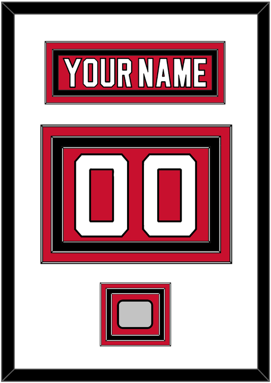 New Jersey Nameplate & Number (Back) With Stanley Cup Finals Patch - Road Red (1992-2007) - Premier Tier 1