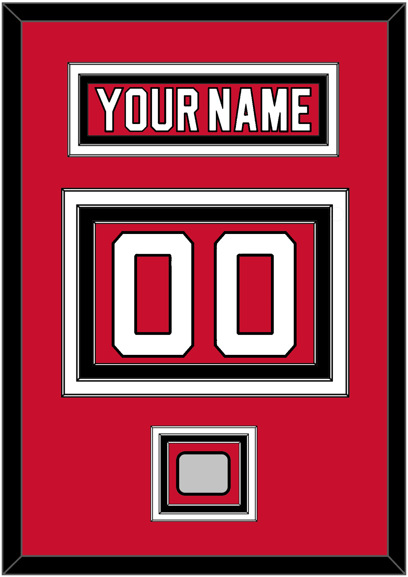 New Jersey Nameplate & Number (Back) With Stanley Cup Finals Patch - Road Red (1992-2007) - Premier Tier 2