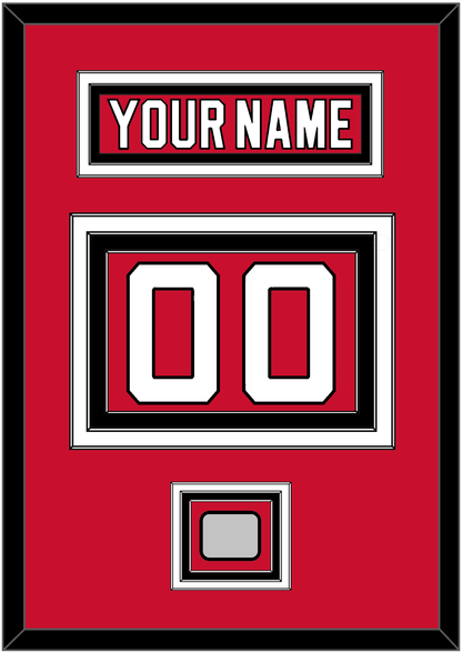 New Jersey Nameplate & Number (Back) With Stanley Cup Finals Patch - Road Red (1992-2007) - Premier Tier 2