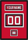 New Jersey Nameplate & Number (Back) With Stanley Cup Champions Patch - Road Red (1992-2007) - Triple Mat 2