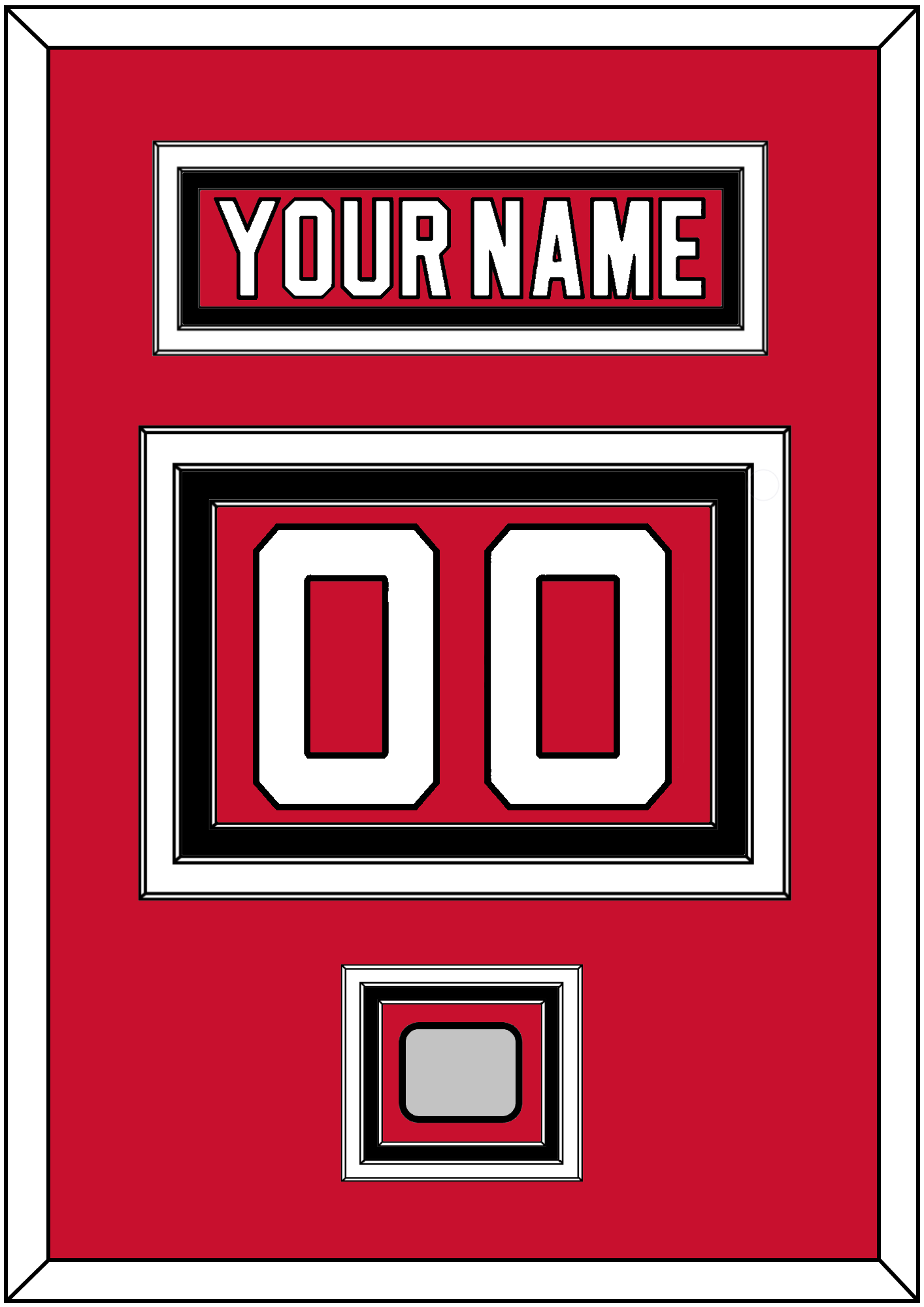 New Jersey Nameplate & Number (Back) With Stanley Cup Finals Patch - Road Red (1992-2007) - Premier Tier 2