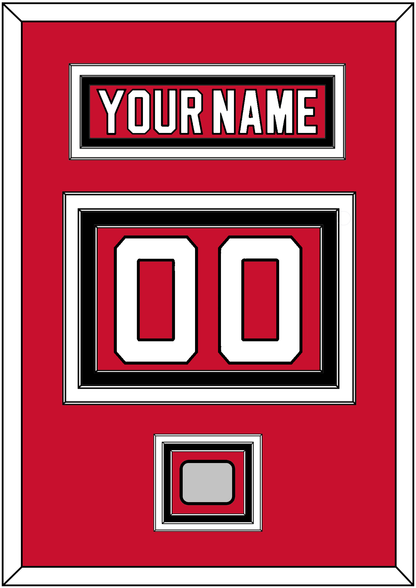 New Jersey Nameplate & Number (Back) With Stanley Cup Finals Patch - Road Red (1992-2007) - Premier Tier 2