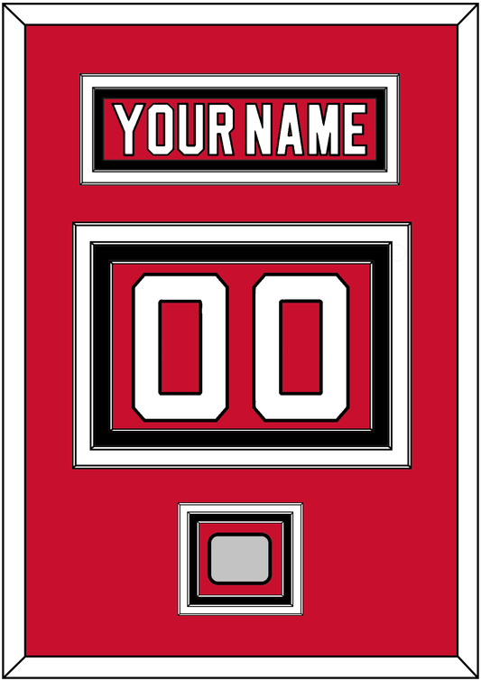 New Jersey Nameplate & Number (Back) With Stanley Cup Champions Patch - Road Red (1992-2007) - Premier Tier 2