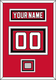 New Jersey Nameplate & Number (Back) With Stanley Cup Champions Patch - Road Red (1992-2007) - Triple Mat 2