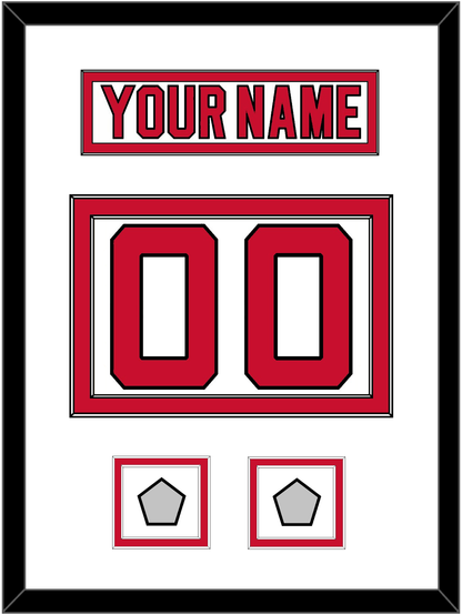 New Jersey Nameplate & Number (Back) With 2 Stanley Cup Finals Patches - Home White (1992-2007) - Signature Tier 1
